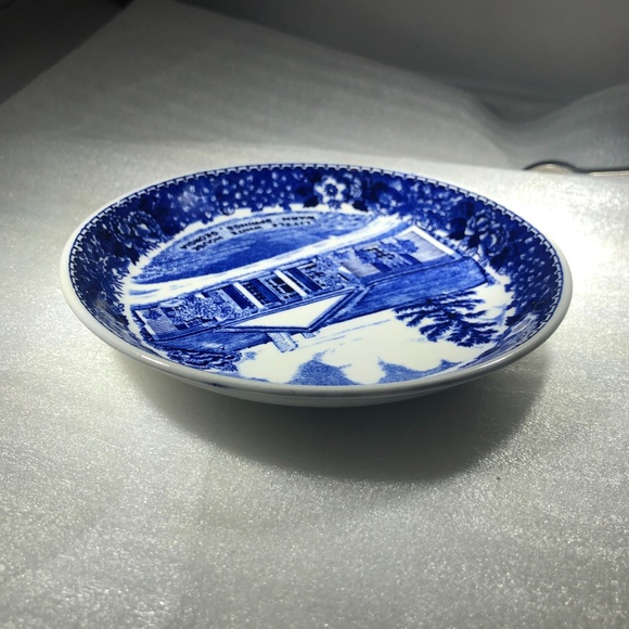 VINTAGE OLD ENGLISH STAFFORDSHIRE WARE LITTLE WHITE HOUSE WARM SPRINGS GA DISH - Picture 15 of 16